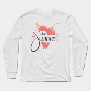 Love Summer With Heart Ice Cream Long Sleeve T-Shirt